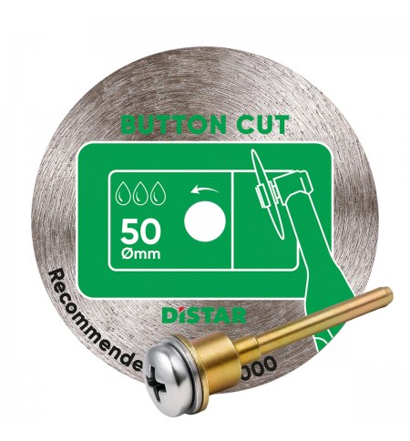 Disque de coupe diamanté DISTAR ButtonCut Ø 50 mm avec tige de fixation