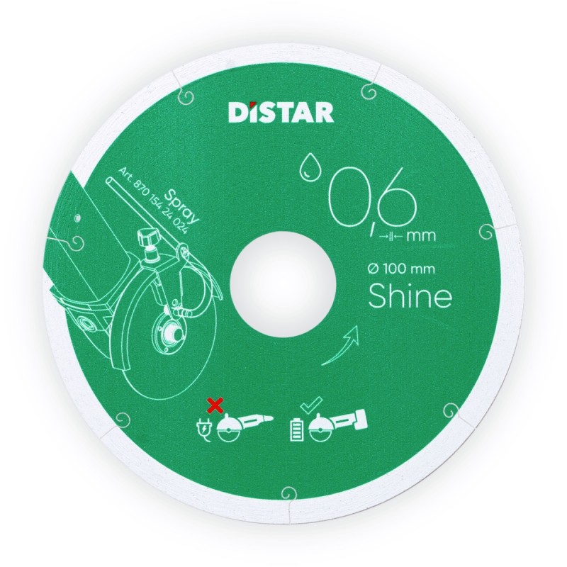 Disque de coupe diamanté 100 mm Distar Shine
