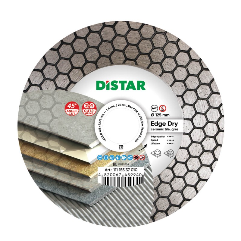 Disque de coupe diamanté 125 mm DISTAR EDGE DRY