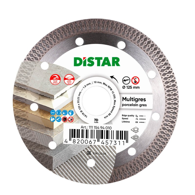 Disque de coupe diamanté 125 mm DISTAR MULTIGRES