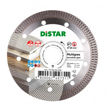 Disque de coupe diamanté 125 mm DISTAR MULTIGRES