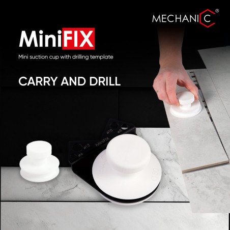 MiniFix – 2 ventouses Ø40 & Ø80 mm + gabarit de perçage