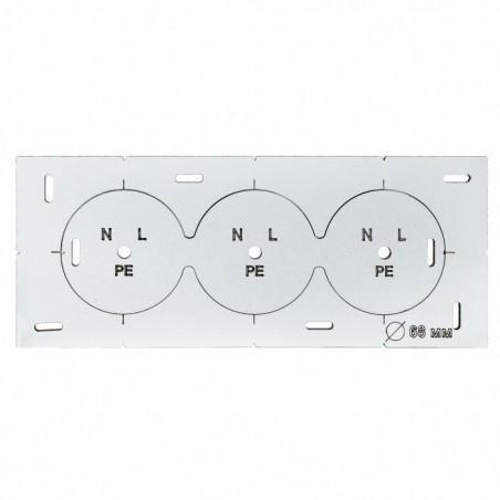Gabarit de percement pour prise ronde Ø 68 mm