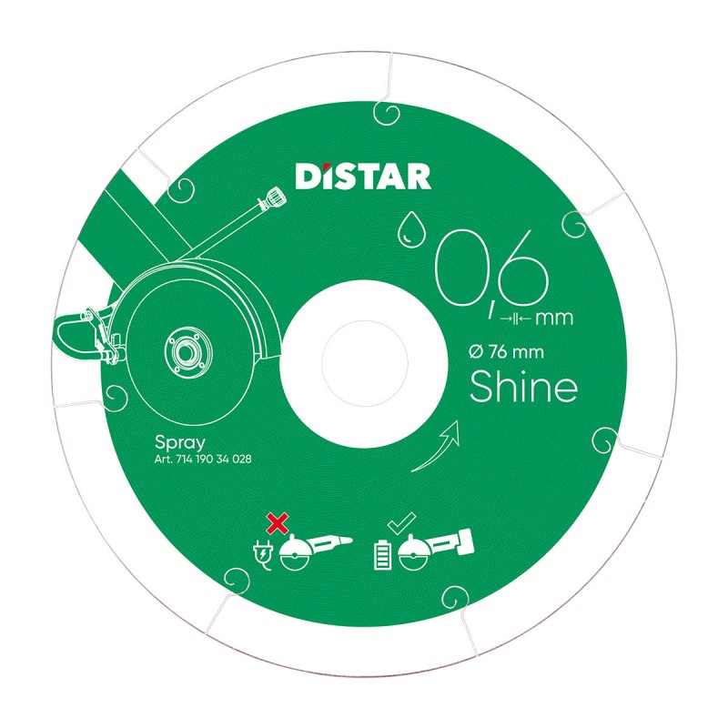 Disque de coupe diamanté 76 mm DISTAR SHINE